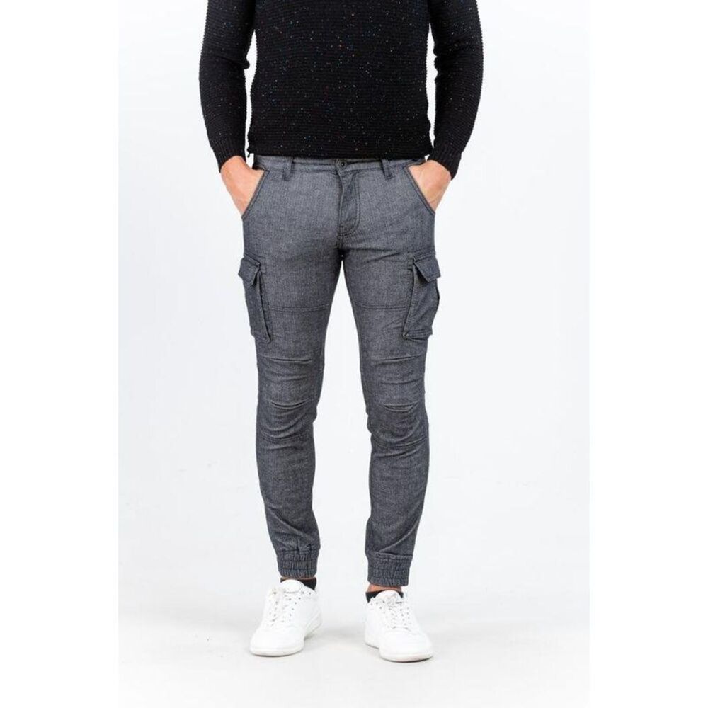 Gas Cotton Cargo Pants with Multiple Pockets Men Gray Bottoms